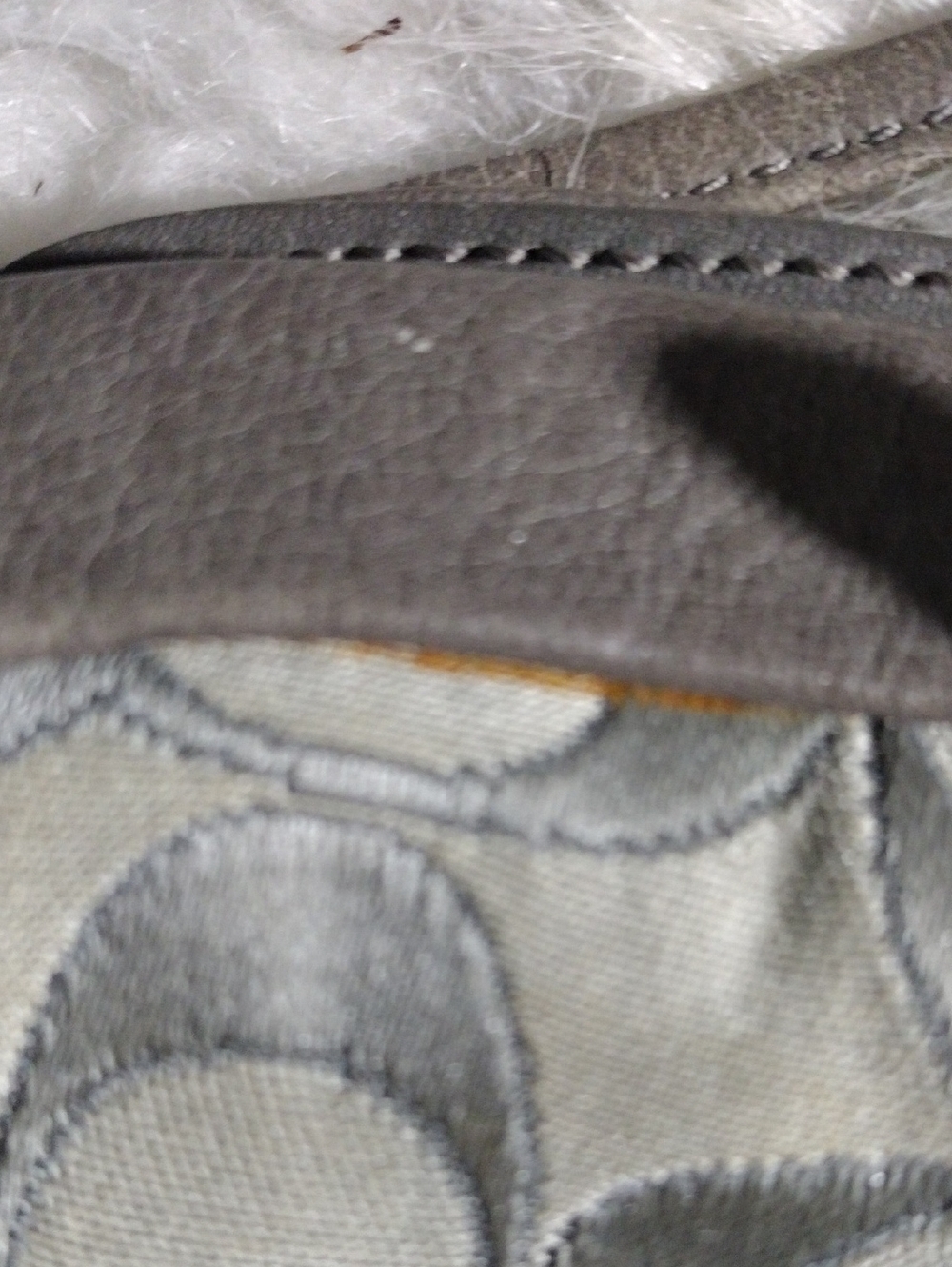 Coach Signature Canvas Wristlet in Taupe and Silver Metallic Trim - Picture 9 of 11